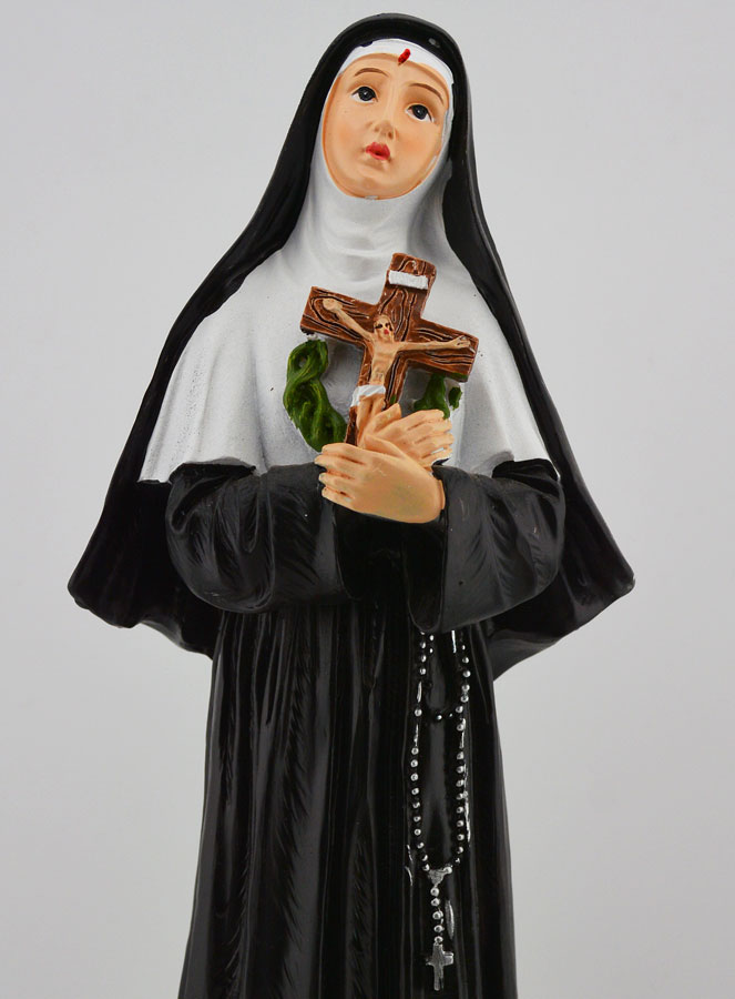 Statue Religieuse de Sainte Rita aux Roses - 30cm (pic 3)