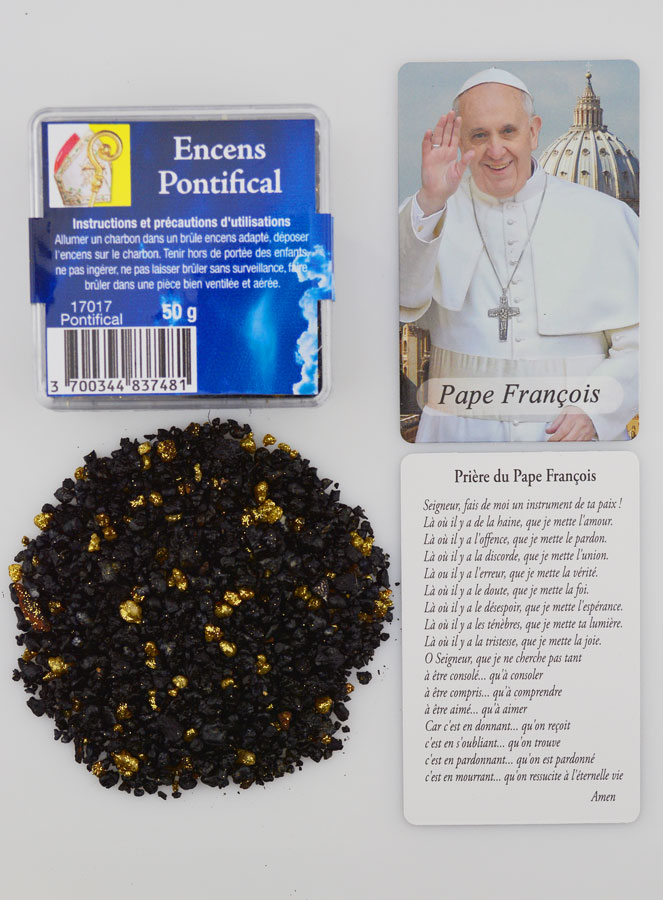 Coffret Encens Pontifical + Prière au Pape François (pic 1)