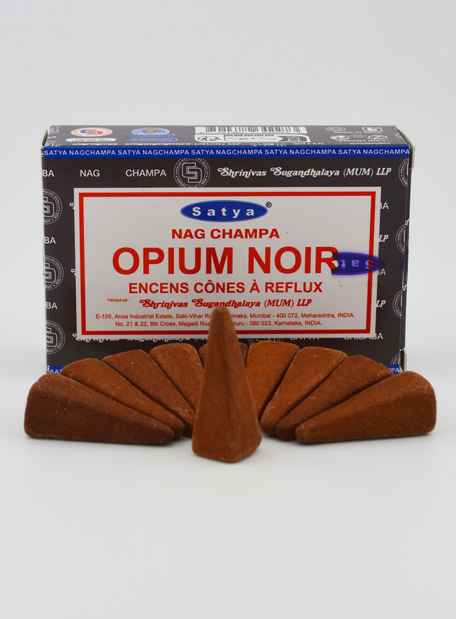 Encens Opium Noir Satya - 10 Cônes à Reflux (pic 1)