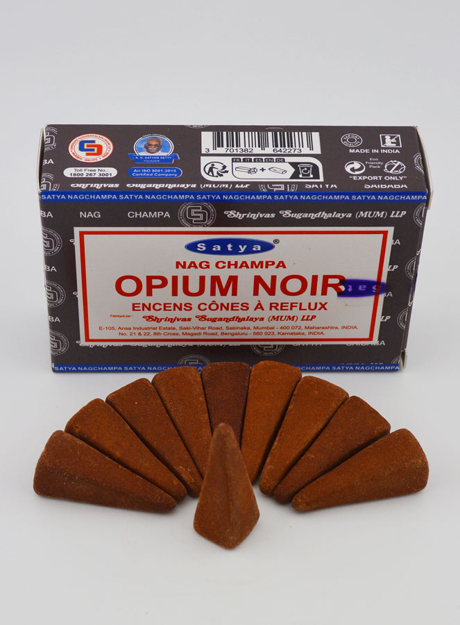 Encens Opium Noir Satya - 10 Cônes à Reflux (pic 2)