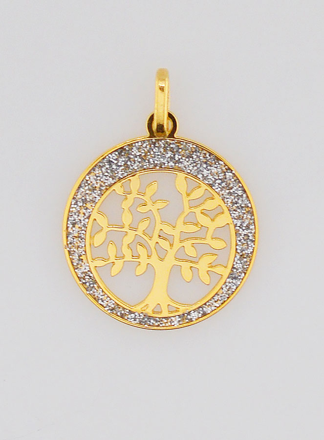 Médaille en Or 9k Arbre de Vie - 14mm (pic 1)