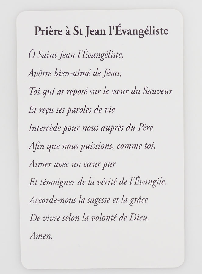 Carte de Prière à Saint Jean l'Evangéliste (pic 4)