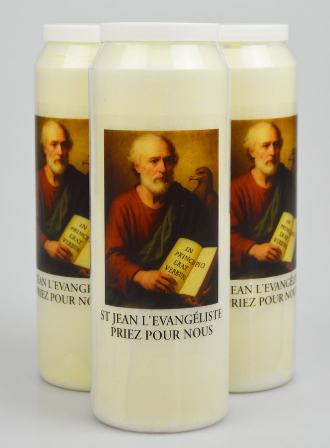 Lot de 3 Bougies de Neuvaine à Saint Jean l'Evangéliste (pic 1)