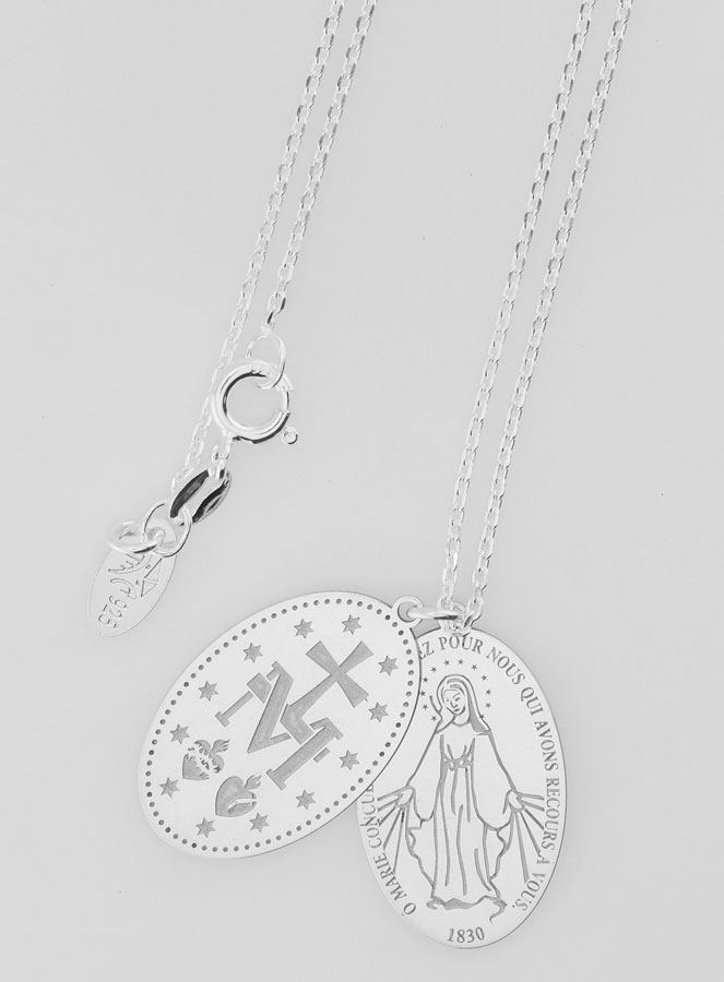 Collier Religieux Médaille Miraculeuse - Argent 925 (pic 4)