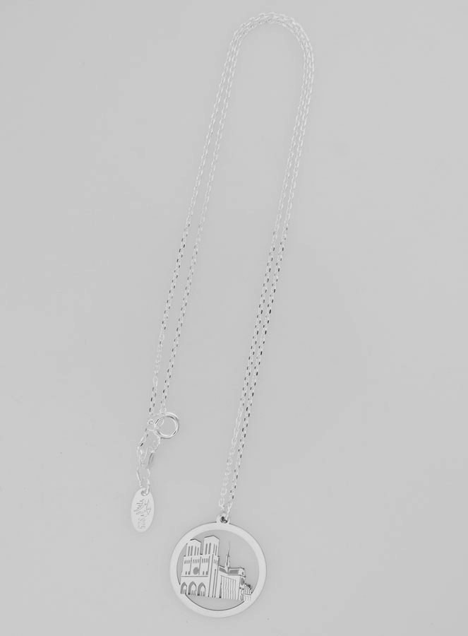 Collier Religieux en Argent - Notre Dame de Paris 20mm (pic 2)