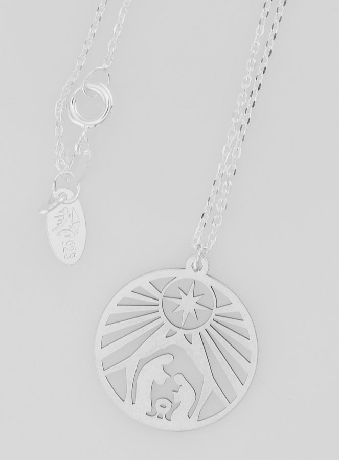 Médaille + Chaîne en Argent - Sainte Famille 20mm (pic 4)