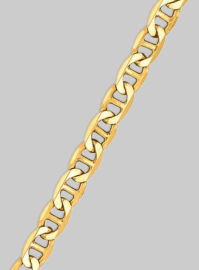 Chaîne en Or 9k 45cm - Maille Marine Battue 1,5mm (pic 2)