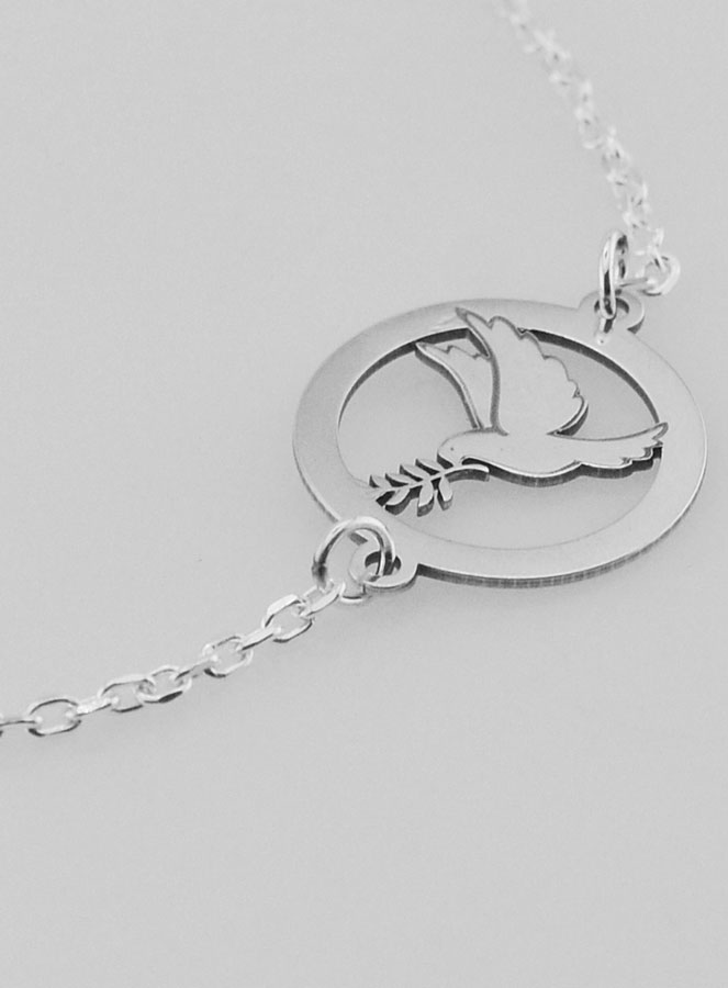 Bracelet en Argent Massif - Colombe & Rameau (pic 3)