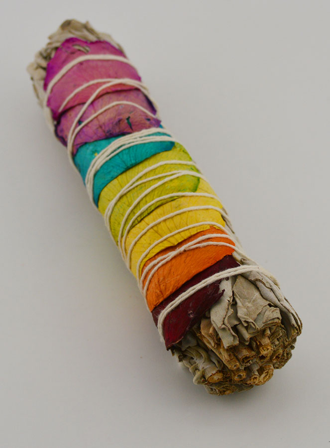 Sauge Blanche & Pétales de Rose Multicolores - Fagot 40-60g (pic 2)