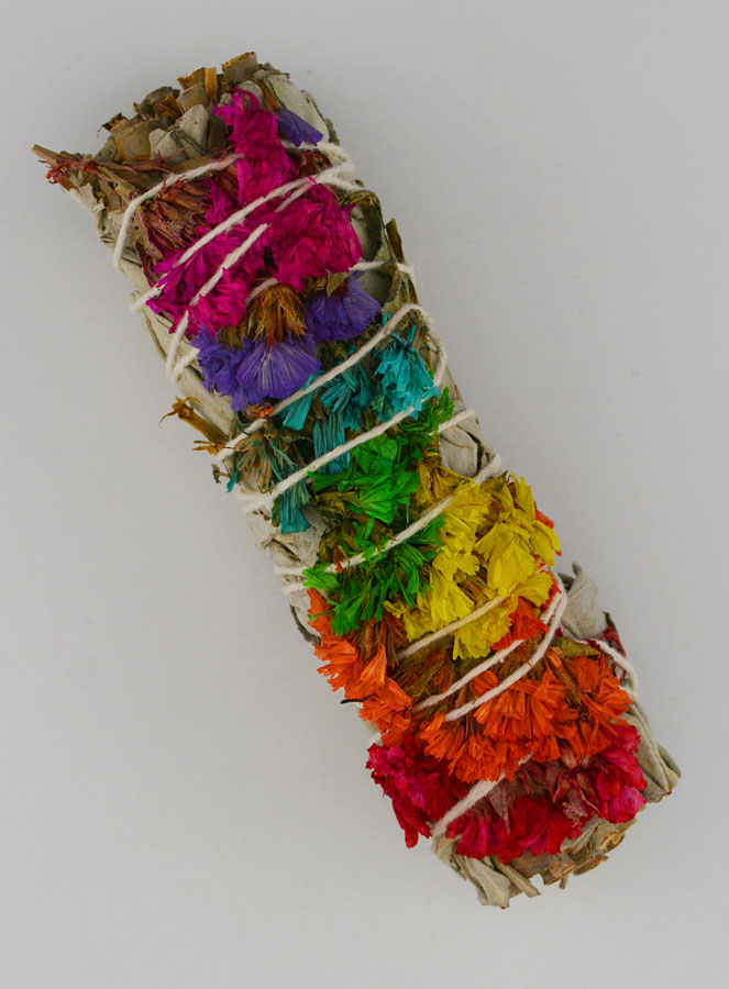 Sauge Blanche & Pétales de Fleurs Multicolores - Fagot 30g (pic 1)