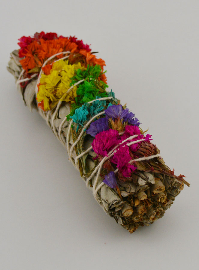 Sauge Blanche & Pétales de Fleurs Multicolores - Fagot 30g (pic 2)
