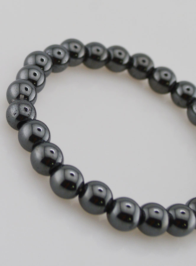 Bracelet en Perles d'Hématite Naturelle - 8mm (pic 3)