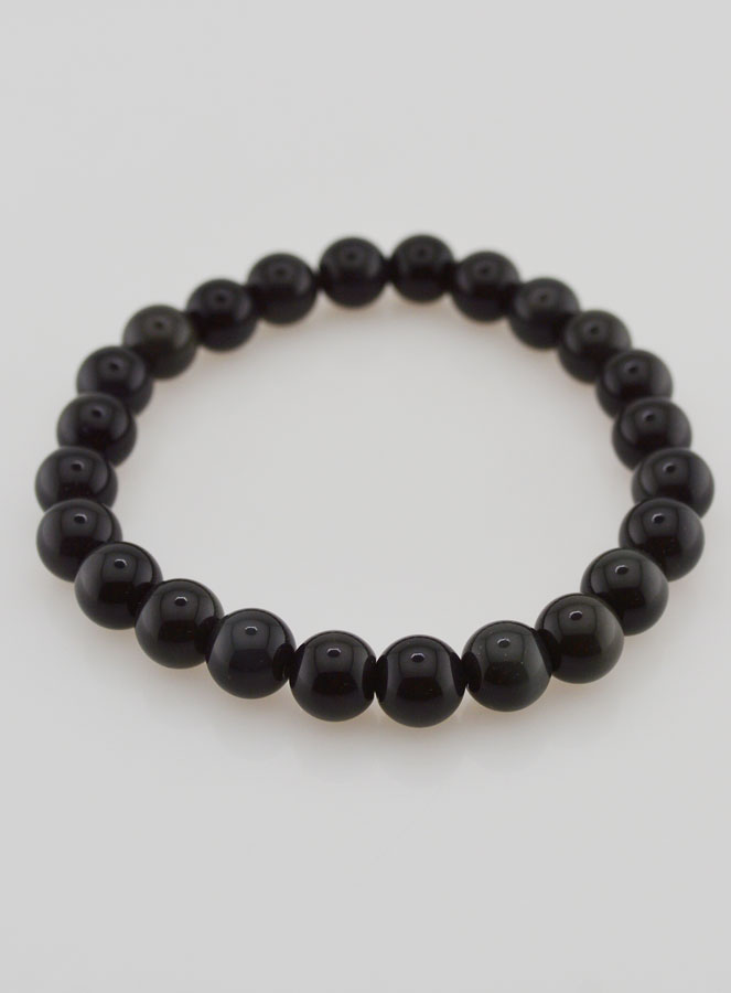 Bracelet en Pierre d'Obsidienne Oeil Céleste Rainbow - 8mm (pic 2)