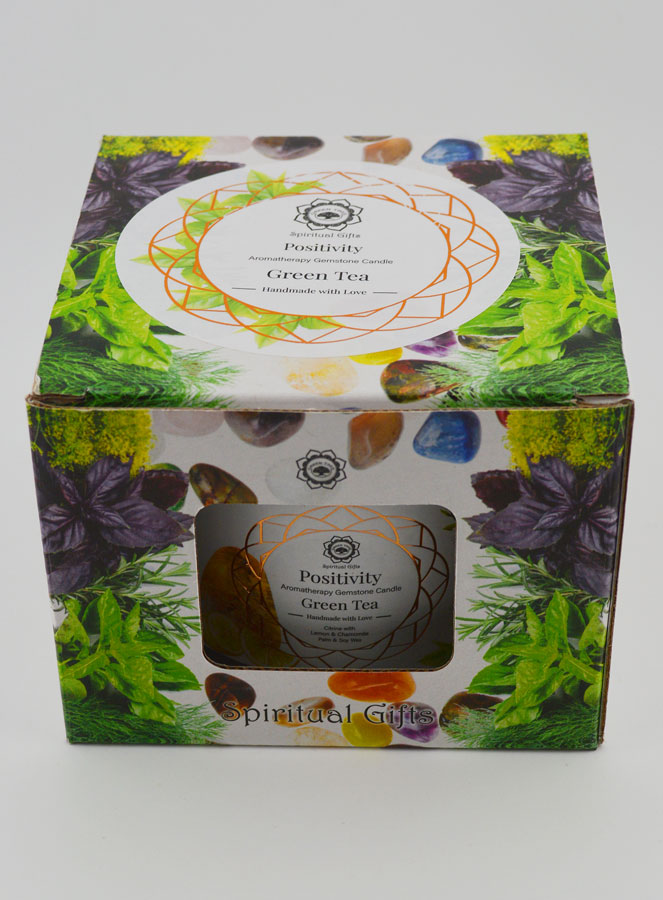 Bougie Parfumée Aromathérapie 256g - Thé Vert & Citrine (pic 4)