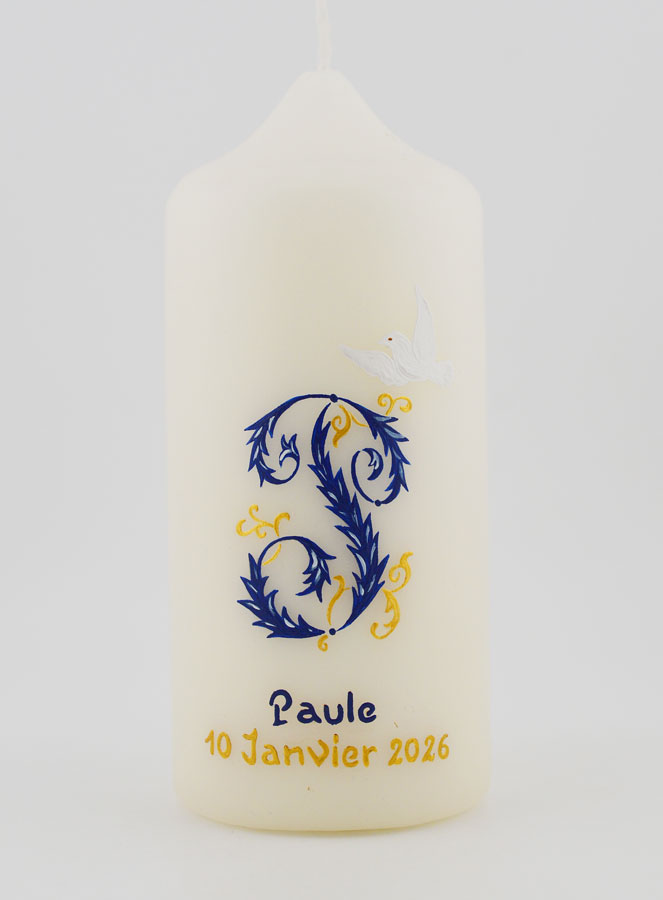 Bougie Souvenir de Confirmation Esprit Saint - Bleu (pic 1)