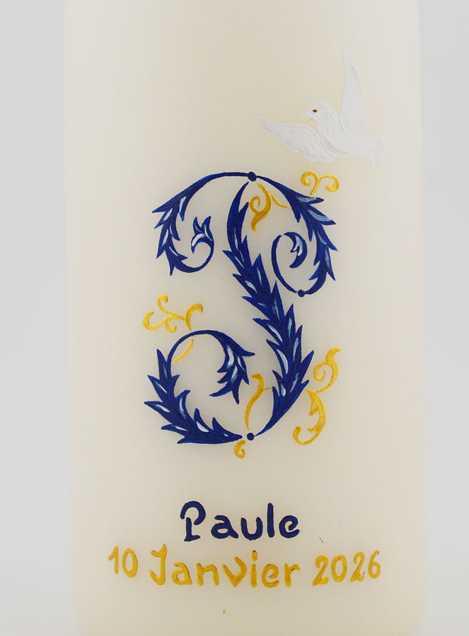 Bougie Souvenir de Confirmation Esprit Saint - Bleu (pic 3)