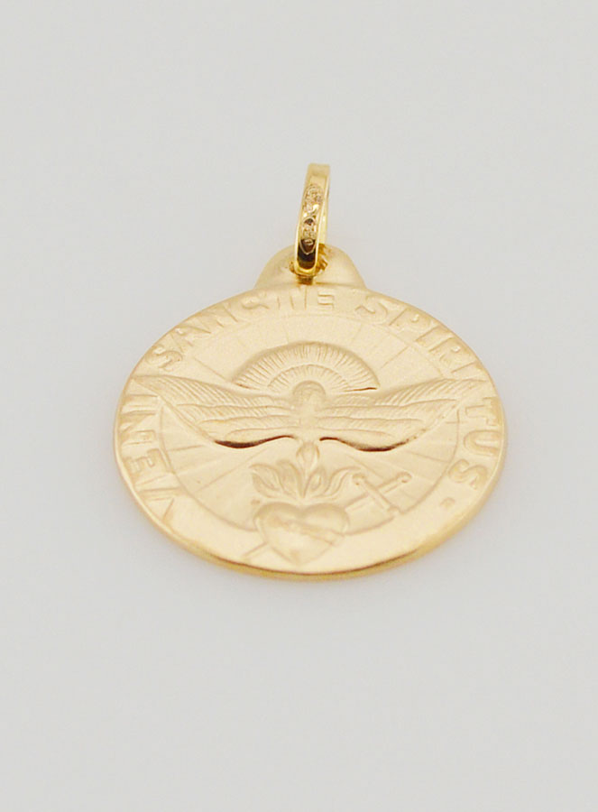 Médaille de Confirmation au Saint Esprit en Or 18 Carats (pic 2)