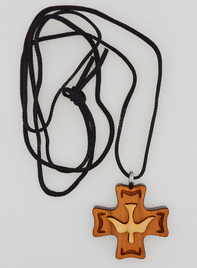 Pendentif Croix de Confirmation en Bois - Saint Esprit (pic 2)