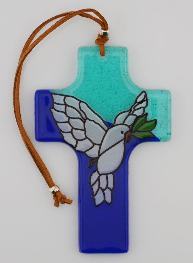 Croix Souvenir de Confirmation en Verre - Esprit Saint (pic 3)