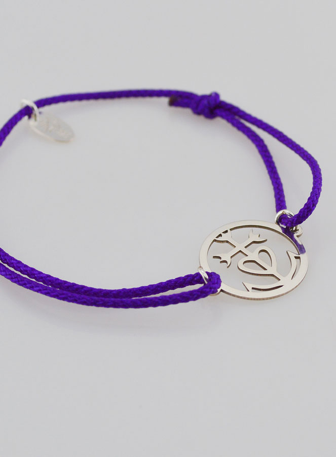 Bracelet Argent et Corde - Croix de Camargue (pic 3)
