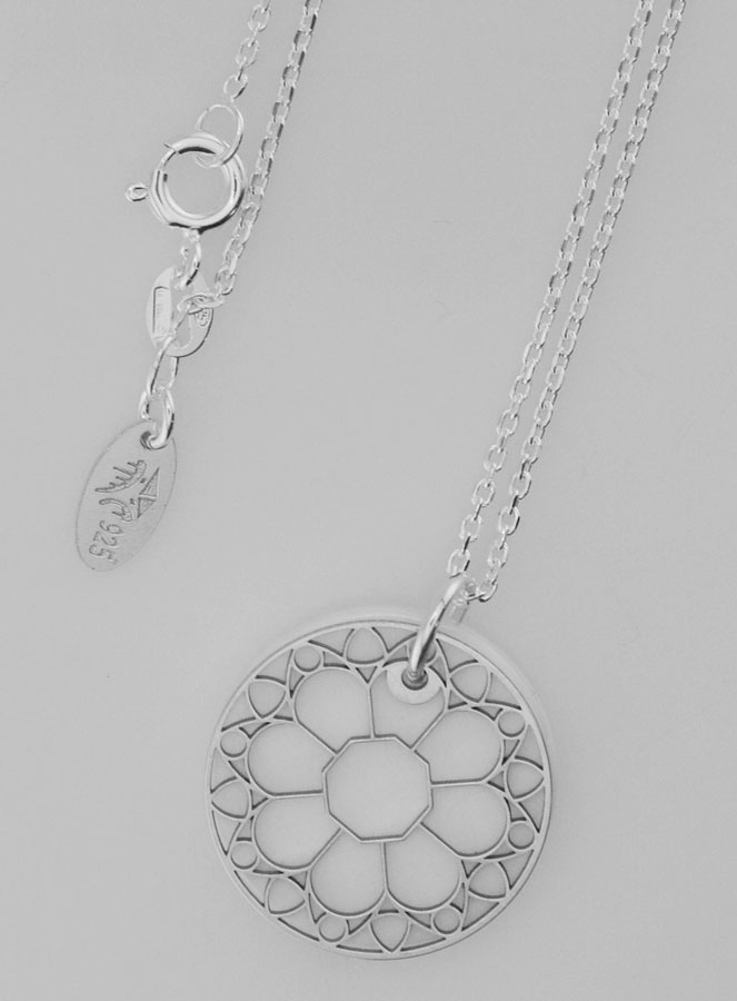Collier Religieux Vitrail - Argent & Nacre (pic 4)