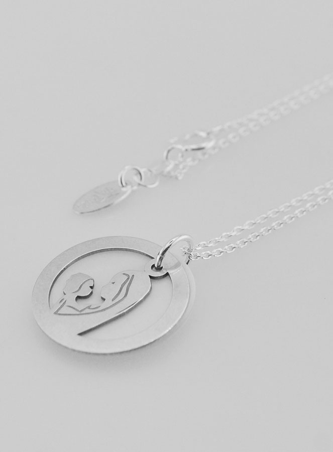 Collier Vierge à l'Enfant - Argent & Nacre (pic 1)