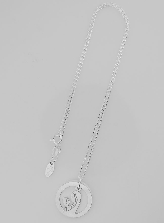 Collier Vierge à l'Enfant - Argent & Nacre (pic 3)