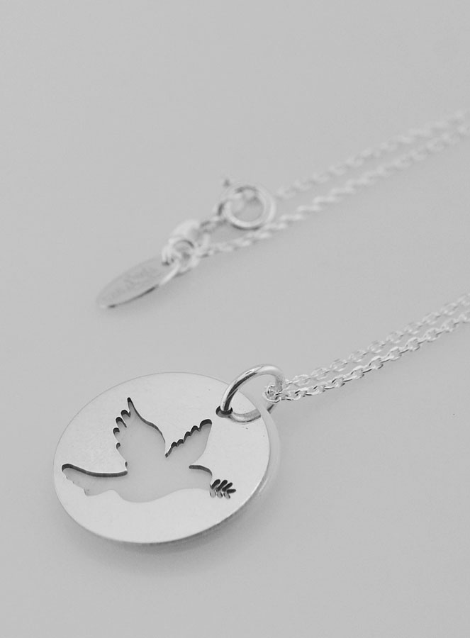 Collier Religieux Colombe - Argent & Nacre (pic 1)