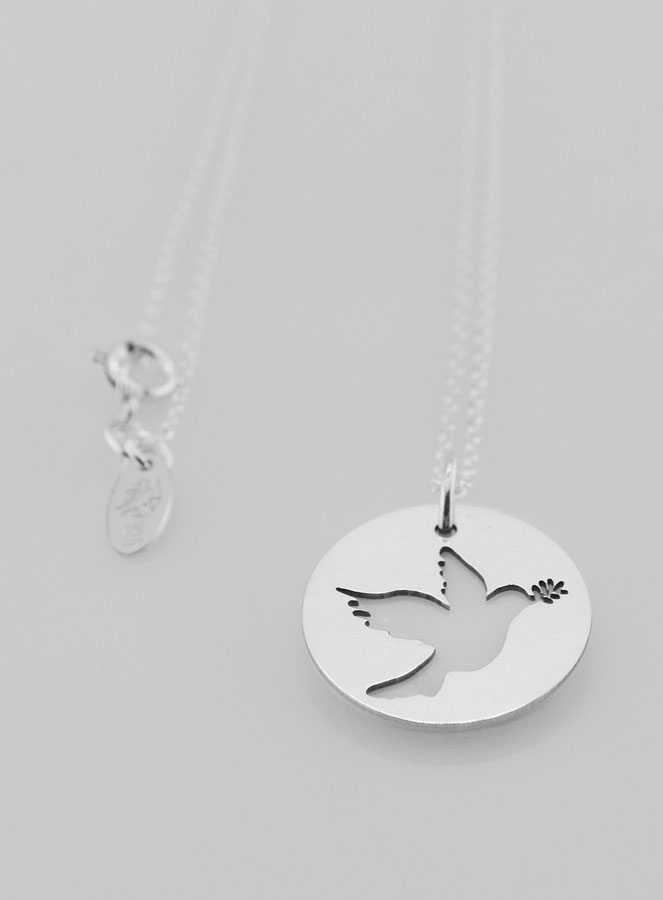 Collier Religieux Colombe - Argent & Nacre (pic 2)