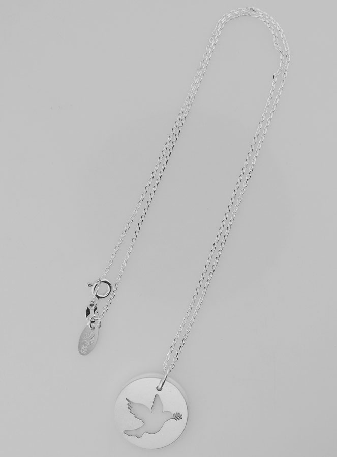 Collier Religieux Colombe - Argent & Nacre (pic 3)