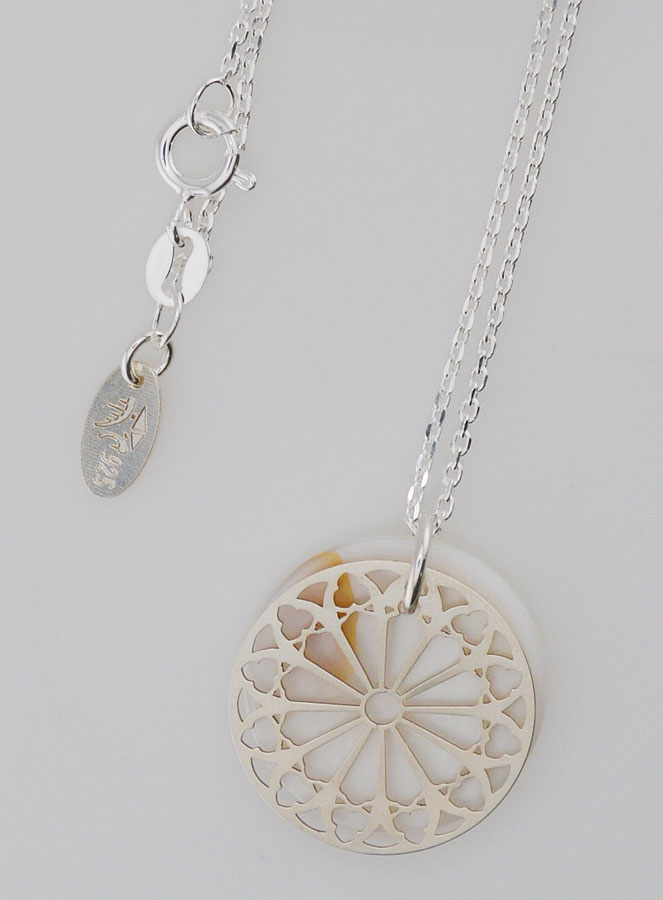 Collier Religieux Vitrail - Argent & Nacre (pic 4)