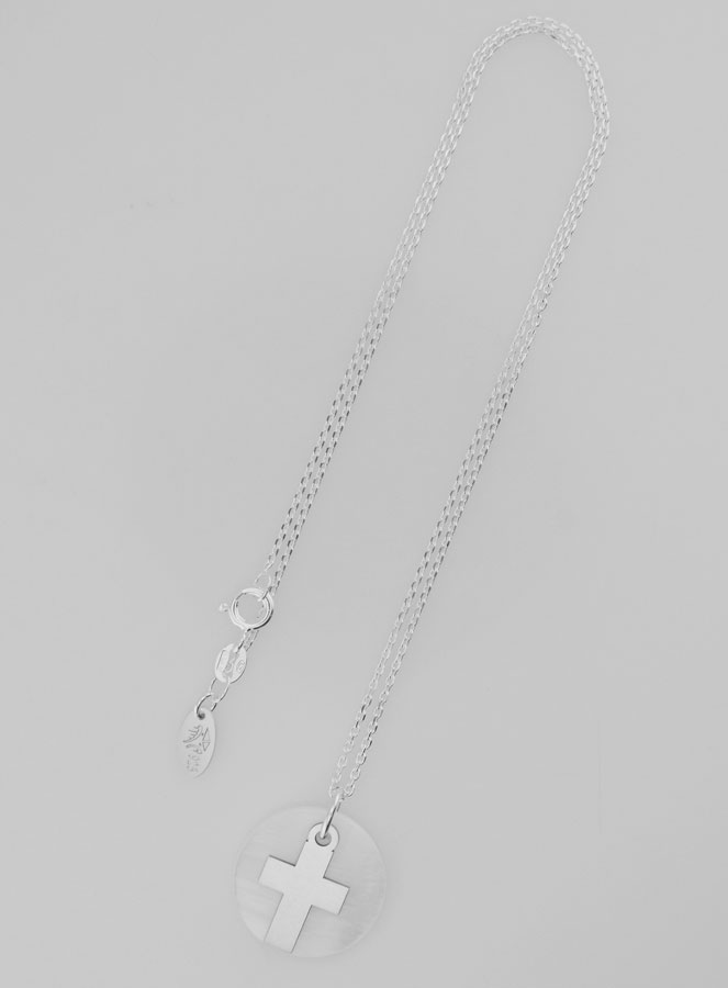 Collier Religieux Croix - Argent & Nacre (pic 3)