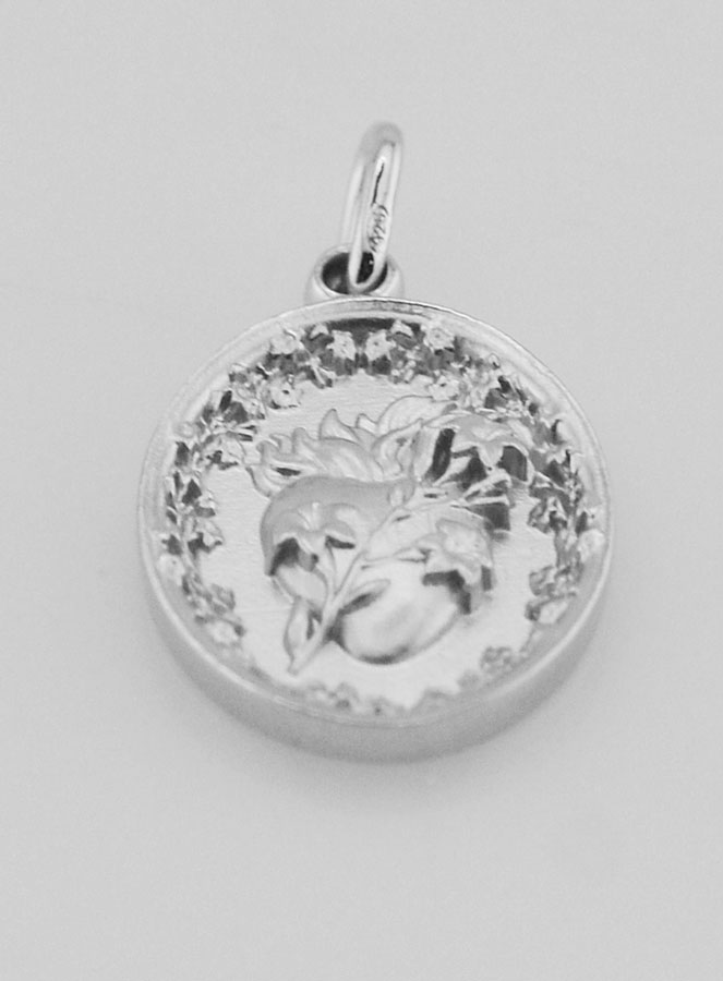 Médaille Argent Coeur Sacré de Saint Joseph - 19mm (pic 2)