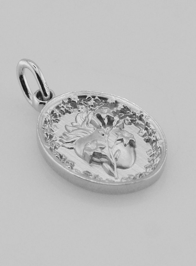 Médaille Argent Coeur Sacré de Saint Joseph - 19mm (pic 3)