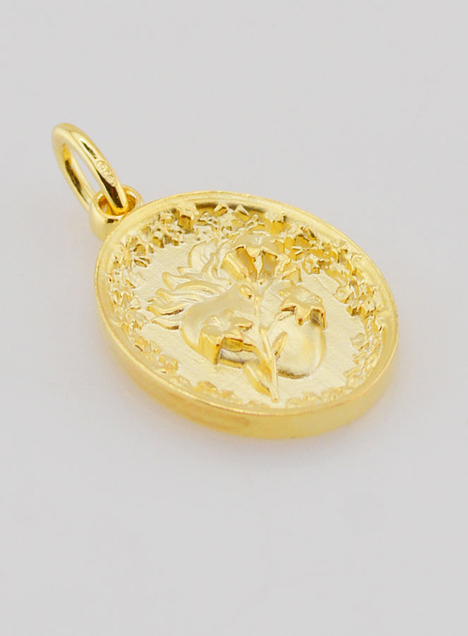 Médaille Plaqué Or Coeur Sacré de Saint Joseph - 19mm (pic 3)