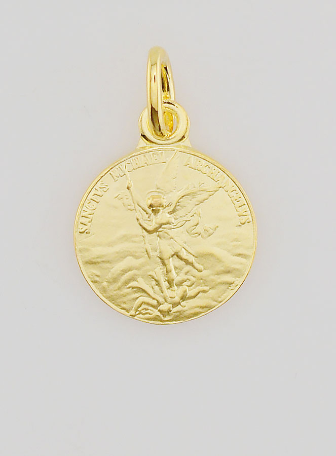 Médaille Plaqué Or St Michel Archange - 14mm (pic 1)