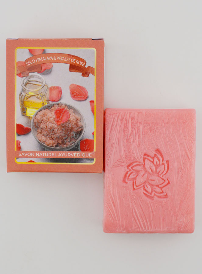 Savon Sel de l'Himalaya & Pétales de Rose - Tradition Ayurvédique (pic 1)