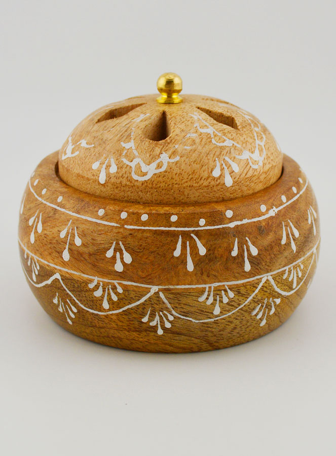 Brûle Encens Artisanal en Bois - 10cm (pic 1)