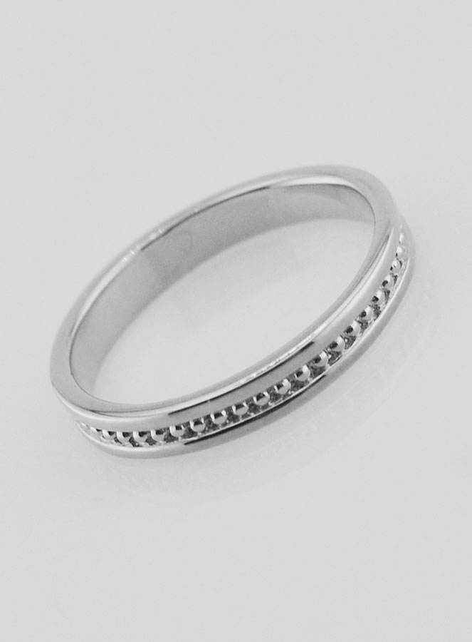 Bague Alliance en Argent Massif Ciselé - T54 (pic 3)