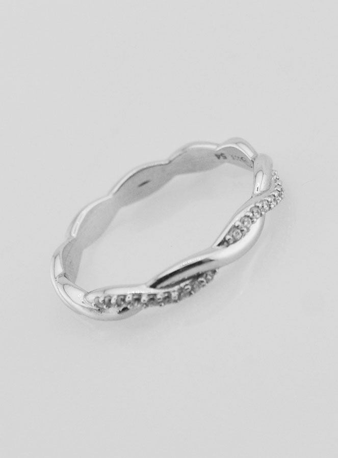 Bague Alliance Entrelacée en Argent Massif - T54 (pic 3)
