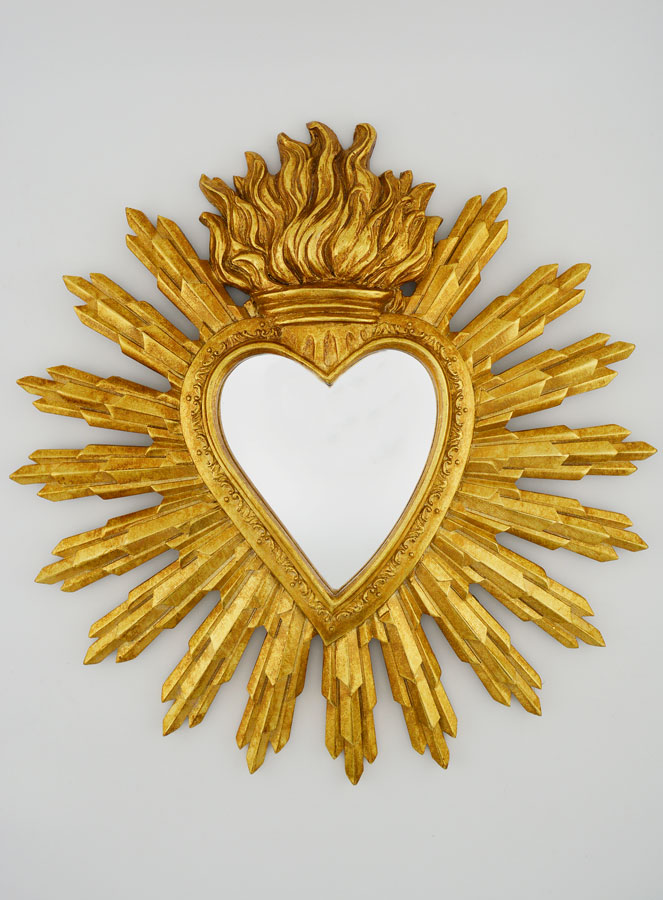 Ex Voto Miroir Coeur Rayonnant - 28cm (pic 1)