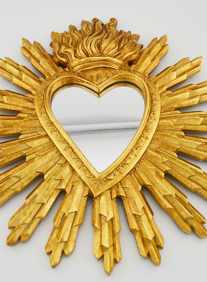 Ex Voto Miroir Coeur Rayonnant - 28cm (pic 2)