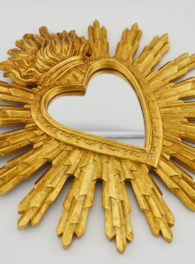 Ex Voto Miroir Coeur Rayonnant - 28cm (pic 3)