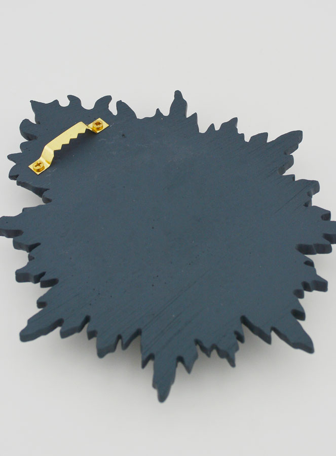 Ex Voto Mural Coeur Rayonnant 17cm - Bleu Gris (pic 4)