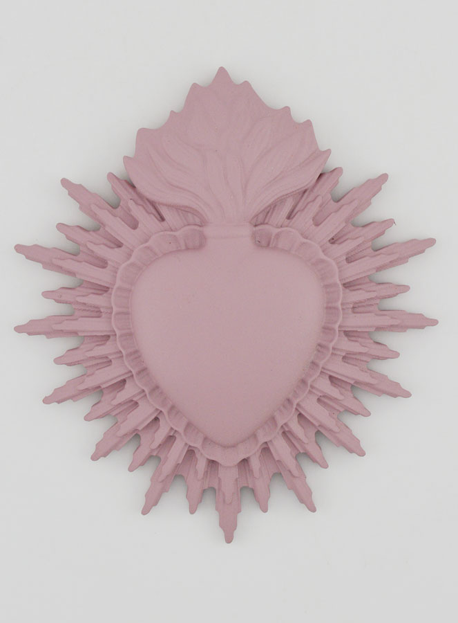 Ex Voto Mural Coeur Rayonnant 11cm - Rose (pic 1)