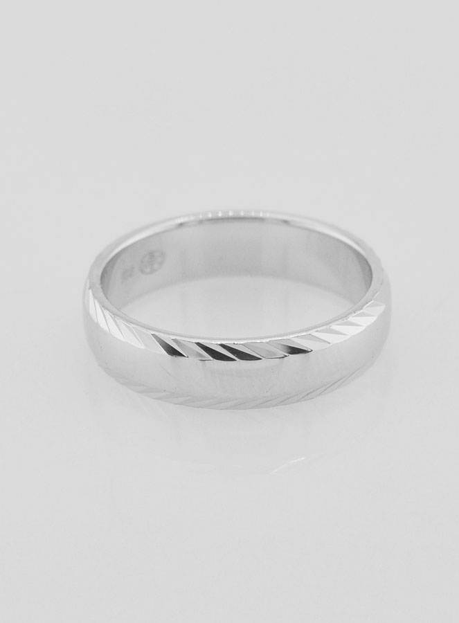 Bague Alliance en Argent Massif Détail Ciselé - T56 (pic 1)