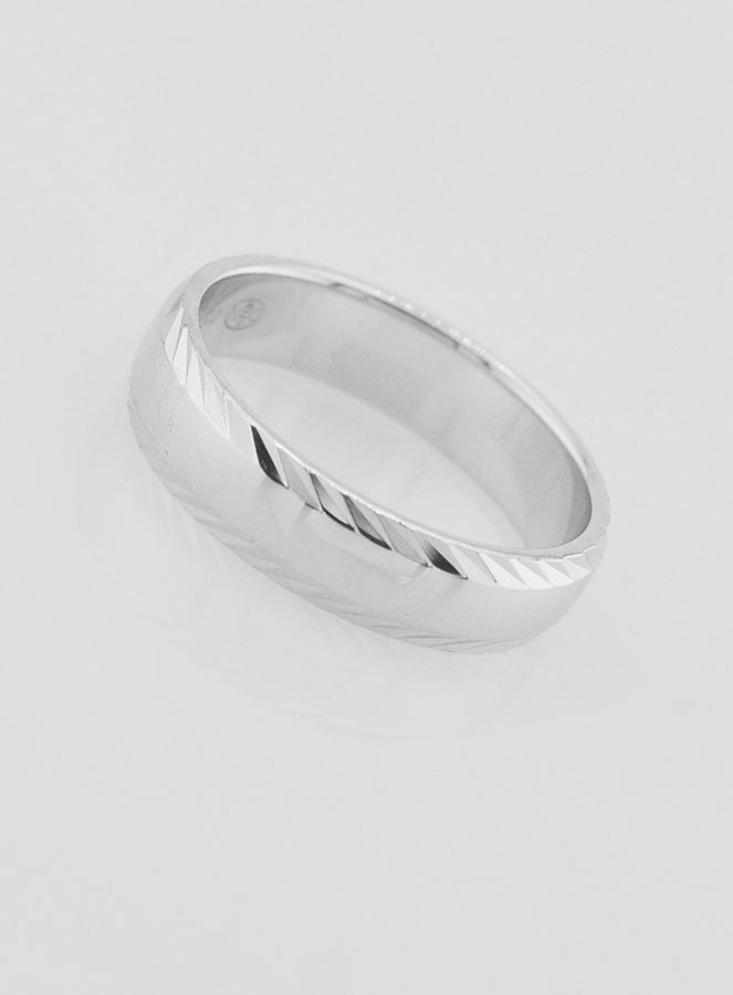 Bague Alliance en Argent Massif Détail Ciselé - T56 (pic 2)