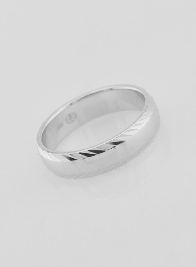 Bague Alliance en Argent Massif Détail Ciselé - T56 (pic 3)