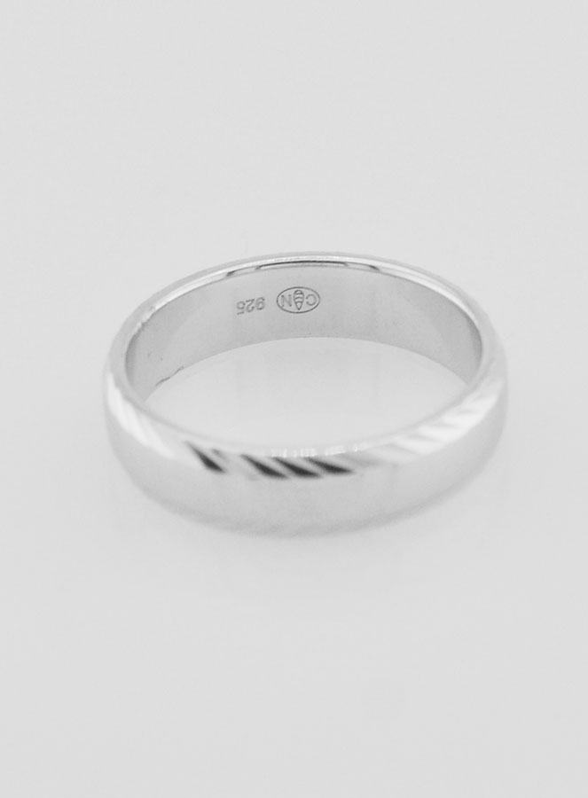 Bague Alliance en Argent Massif Détail Ciselé - T56 (pic 4)