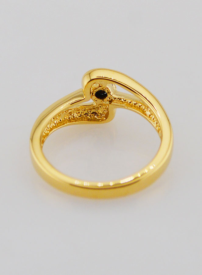 Bague Plaqué Or Saphir & Zircons - T54 (pic 4)